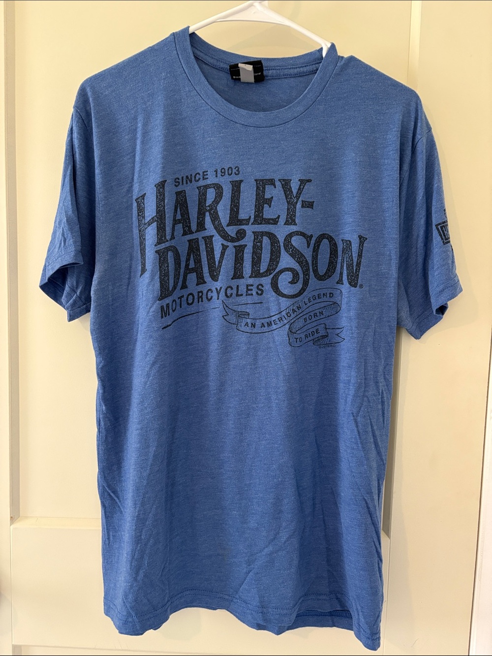 Mens Harley-Davidson Blue Graphic Short Sleeve Tee